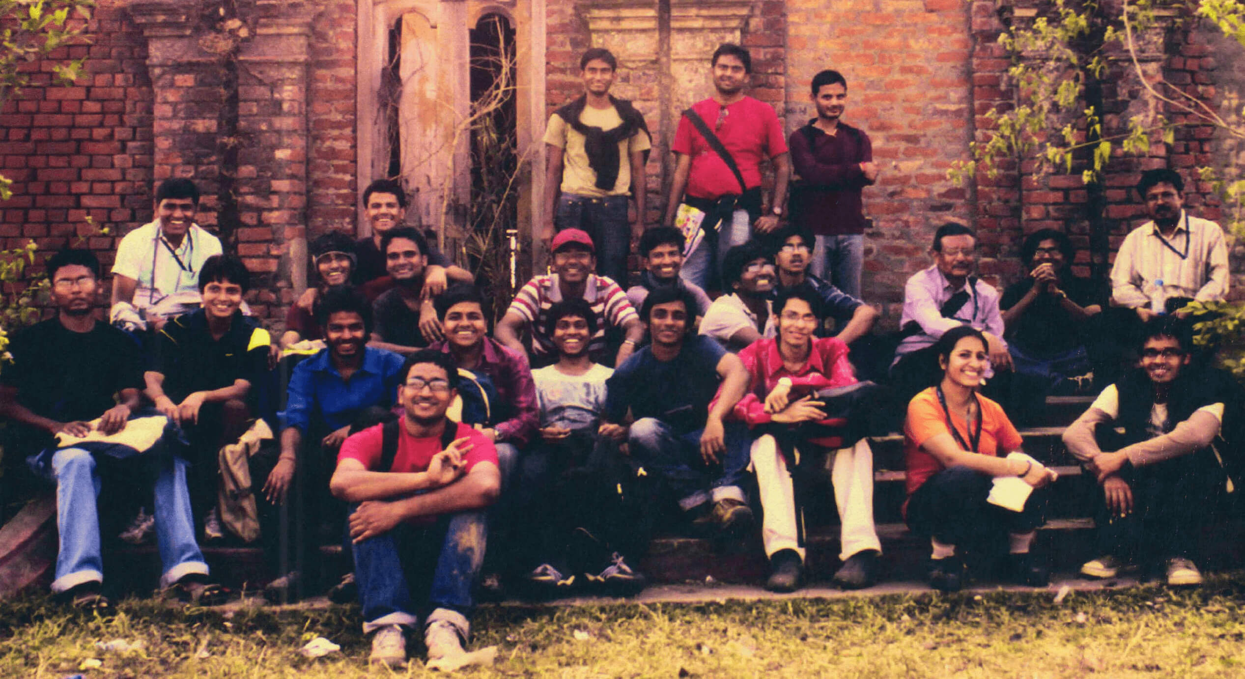 Prof. Somnath Dasgupta with the students of the first batch of Earth Science Major in 2010